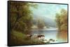 On the Wharfe, Bolton Woods-William Mellor-Framed Stretched Canvas