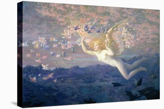 On the Wings of the Morning, 1905 (W/C Heightened with Bodycolour and Gold Paint)-Edward Robert Hughes-Stretched Canvas