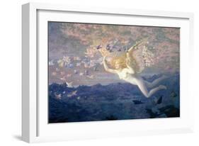 On the Wings of the Morning, 1905 (W/C Heightened with Bodycolour and Gold Paint)-Edward Robert Hughes-Framed Giclee Print