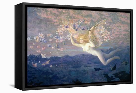 On the Wings of the Morning, 1905 (W/C Heightened with Bodycolour and Gold Paint)-Edward Robert Hughes-Framed Stretched Canvas