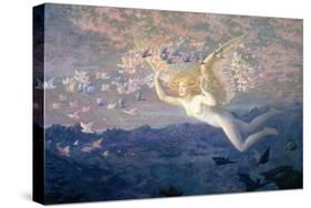 On the Wings of the Morning, 1905 (W/C Heightened with Bodycolour and Gold Paint)-Edward Robert Hughes-Stretched Canvas