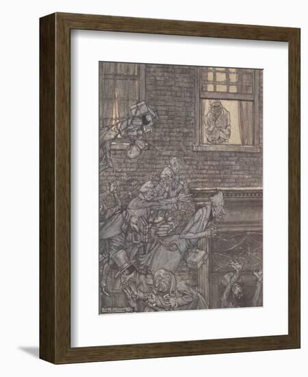 'On the Wings of the Wind', 1915-Arthur Rackham-Framed Giclee Print