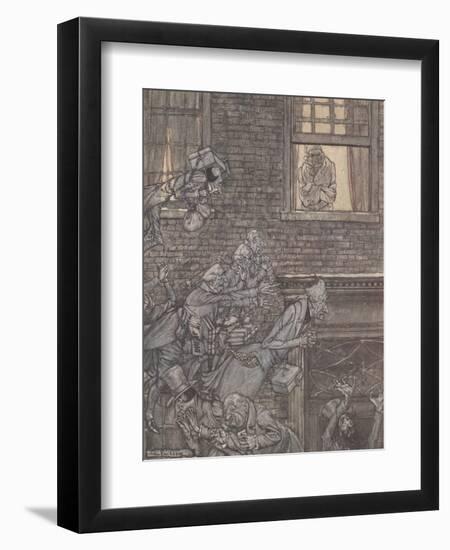 'On the Wings of the Wind', 1915-Arthur Rackham-Framed Giclee Print