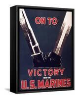 On to Victory with the Us Marines, 1944-null-Framed Stretched Canvas