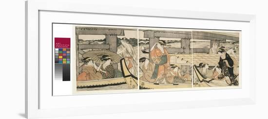 On top and beneath Ryogoku Bridge , c.1795-96-Kitagawa Utamaro-Framed Giclee Print