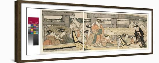 On top and beneath Ryogoku Bridge , c.1795-96-Kitagawa Utamaro-Framed Giclee Print