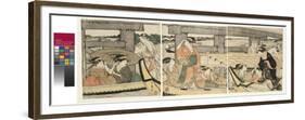 On top and beneath Ryogoku Bridge , c.1795-96-Kitagawa Utamaro-Framed Giclee Print