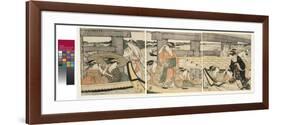 On top and beneath Ryogoku Bridge , c.1795-96-Kitagawa Utamaro-Framed Giclee Print