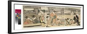 On top and beneath Ryogoku Bridge , c.1795-96-Kitagawa Utamaro-Framed Giclee Print