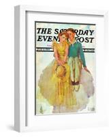 "On Top of the World" Saturday Evening Post Cover, July 11,1936-Norman Rockwell-Framed Giclee Print