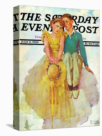 "On Top of the World" Saturday Evening Post Cover, July 11,1936-Norman Rockwell-Stretched Canvas