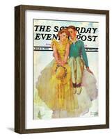 "On Top of the World" Saturday Evening Post Cover, July 11,1936-Norman Rockwell-Framed Giclee Print