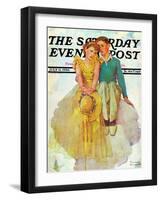 "On Top of the World" Saturday Evening Post Cover, July 11,1936-Norman Rockwell-Framed Giclee Print