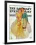 "On Top of the World" Saturday Evening Post Cover, July 11,1936-Norman Rockwell-Framed Giclee Print