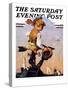 "On Top of the World" Saturday Evening Post Cover, October 20,1934-Norman Rockwell-Stretched Canvas