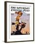"On Top of the World" Saturday Evening Post Cover, October 20,1934-Norman Rockwell-Framed Giclee Print