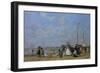 On Trouville Beach-Eugène Boudin-Framed Giclee Print