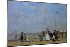 On Trouville Beach-Eugène Boudin-Mounted Giclee Print