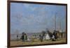 On Trouville Beach-Eugène Boudin-Framed Giclee Print