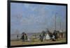 On Trouville Beach-Eugène Boudin-Framed Giclee Print