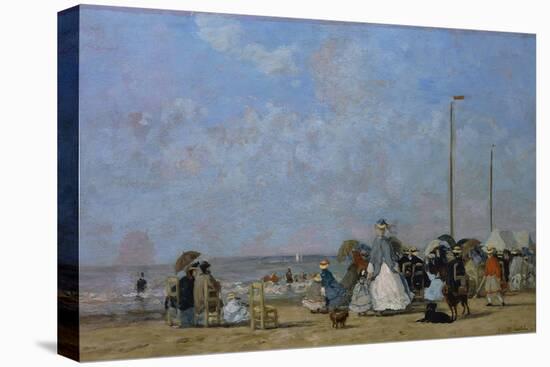 On Trouville Beach-Eugène Boudin-Stretched Canvas