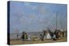 On Trouville Beach-Eugène Boudin-Stretched Canvas