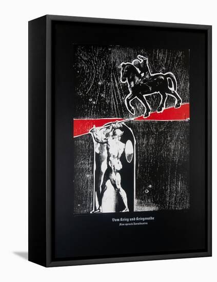 On War and Warriors (Black), Thus Spoke Zarathustra, 2024 (Woodcut and Silkscreen)-Guilherme Pontes-Framed Stretched Canvas