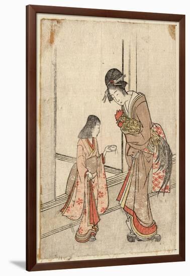 Onagadori O Motsu Onna to Kamuro-null-Framed Giclee Print