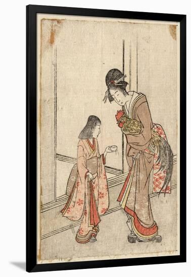 Onagadori O Motsu Onna to Kamuro-null-Framed Giclee Print