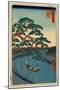 Onagigawa Gohonmatsu-Utagawa Hiroshige-Mounted Giclee Print