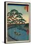 Onagigawa Gohonmatsu-Utagawa Hiroshige-Framed Stretched Canvas