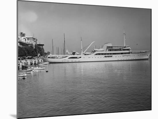 Onasis Yacht Docked near Shore-Philip Gendreau-Mounted Photographic Print