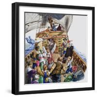 Onboard the Mayflower-null-Framed Giclee Print