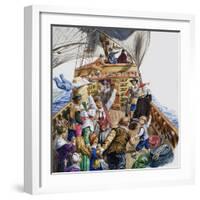 Onboard the Mayflower-null-Framed Premium Giclee Print