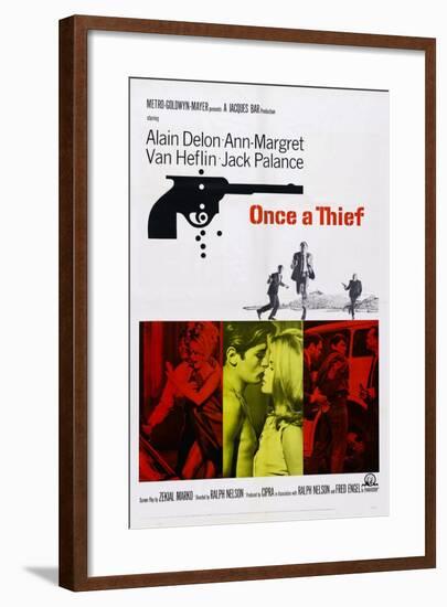 Once a Thief, Bottom Center from Left: Alain Delon, Ann-Margret, 1965-null-Framed Art Print