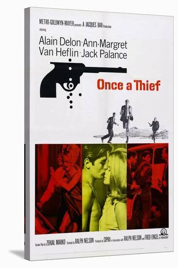 Once a Thief, Bottom Center from Left: Alain Delon, Ann-Margret, 1965-null-Stretched Canvas