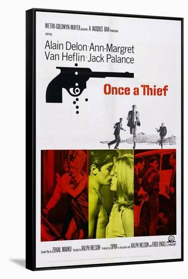 Once a Thief, Bottom Center from Left: Alain Delon, Ann-Margret, 1965-null-Framed Stretched Canvas