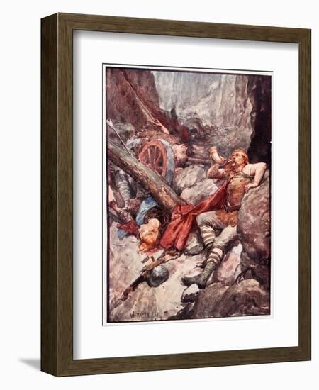 Once More Roland Blew His Ivory Horn, Plate from The Story of France, 1920-William Rainey-Framed Giclee Print