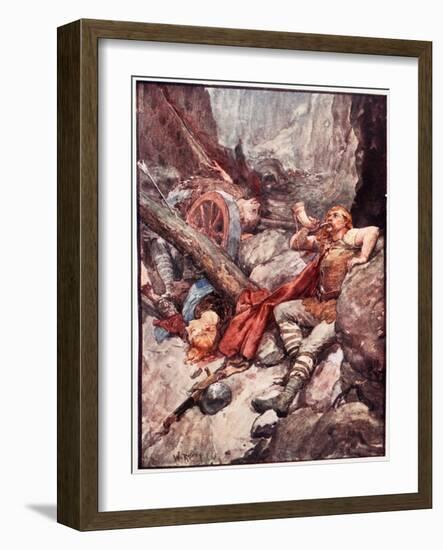 Once More Roland Blew His Ivory Horn, Plate from The Story of France, 1920-William Rainey-Framed Giclee Print