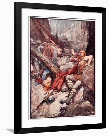 Once More Roland Blew His Ivory Horn, Plate from The Story of France, 1920-William Rainey-Framed Giclee Print