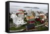 Once Small Fishing Village on Tiny Island of Ona, Now Summer Cabins, Ona, Sandoy, Norway-David Lomax-Framed Stretched Canvas
