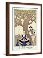 Once Upon a Time, from 'Falbalas and Fanfreluches, Almanach des Modes Présentes, Passées et…-Georges Barbier-Framed Giclee Print