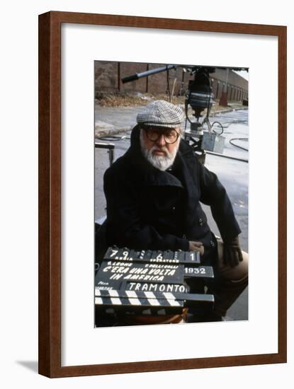 Once Upon a Time in America 1984 Directed by Sergio Leone on the Set, the Director Sergio Leone.-null-Framed Photo