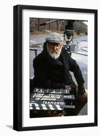 Once Upon a Time in America 1984 Directed by Sergio Leone on the Set, the Director Sergio Leone.-null-Framed Photo