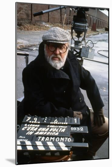 Once Upon a Time in America 1984 Directed by Sergio Leone on the Set, the Director Sergio Leone.-null-Mounted Photo