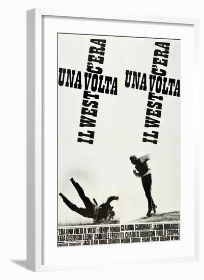 ONCE UPON A TIME IN THE WEST (aka C'ERA UNA VOLTA IL WEST), Italian poster art, 1968-null-Framed Art Print