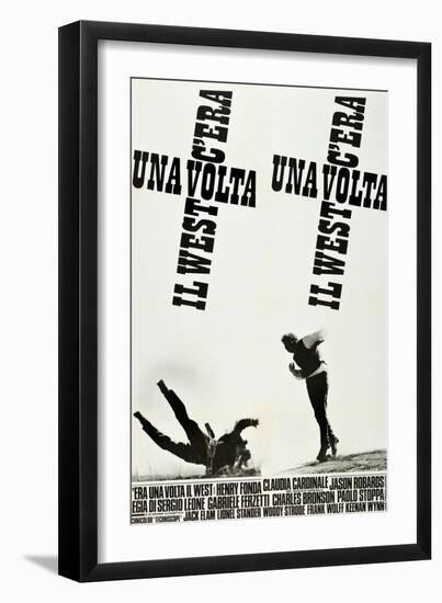 ONCE UPON A TIME IN THE WEST (aka C'ERA UNA VOLTA IL WEST), Italian poster art, 1968-null-Framed Art Print