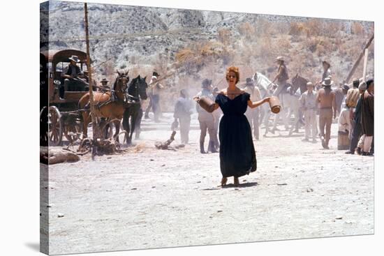 Once Upon a Time in the West by SergioLeone with Claudia Cardinale c, 1968 (photo)-null-Stretched Canvas