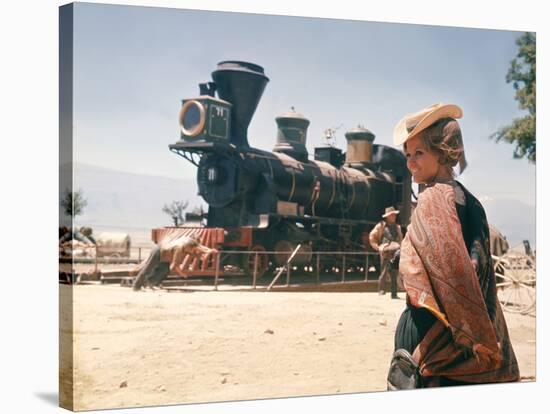 Once Upon a Time in the West by SergioLeone with Claudia Cardinale c, 1968 (photo)-null-Stretched Canvas