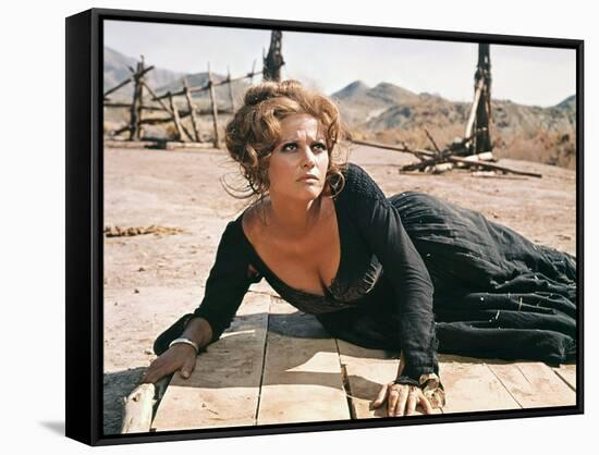 Once Upon a Time in the West by SergioLeone with Claudia Cardinale c, 1968 (photo)-null-Framed Stretched Canvas